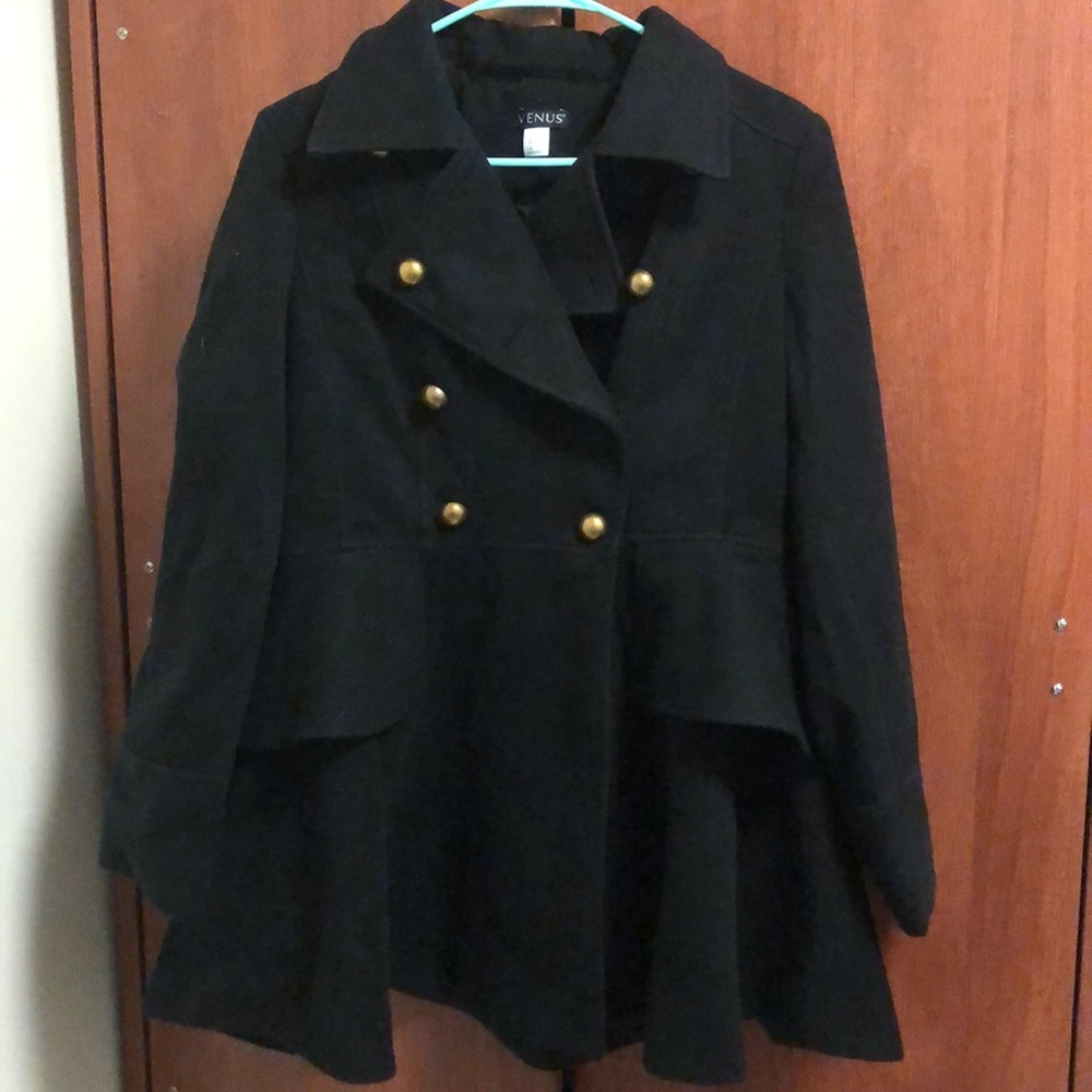 Black Peplum Peacoat